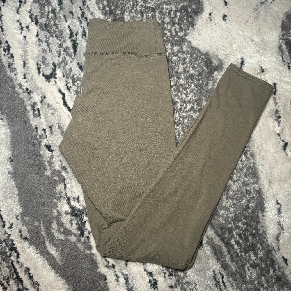 Aerie Light Army Green Cotton Medium Long Leggings